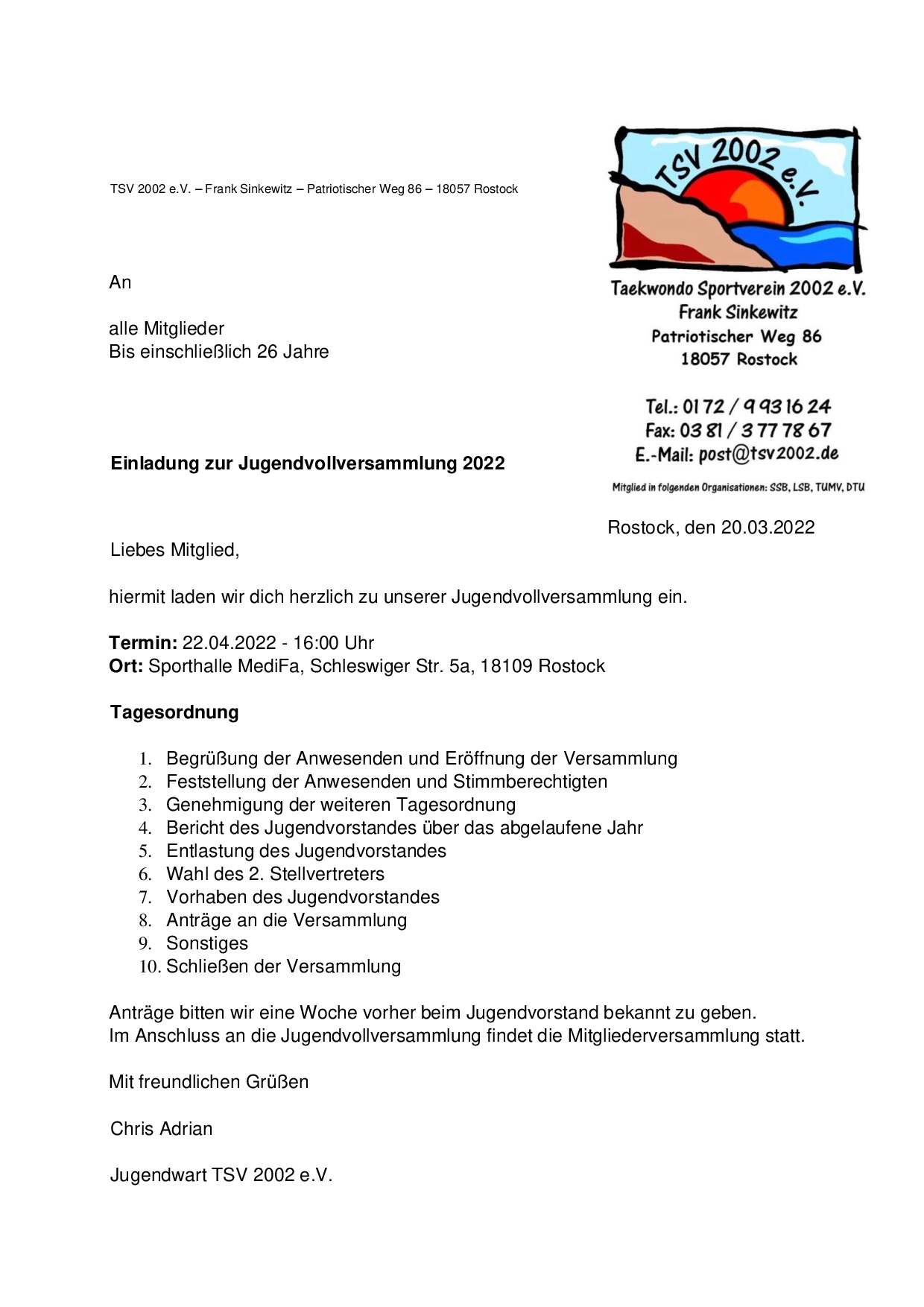 2022 Jugendvollversammlung