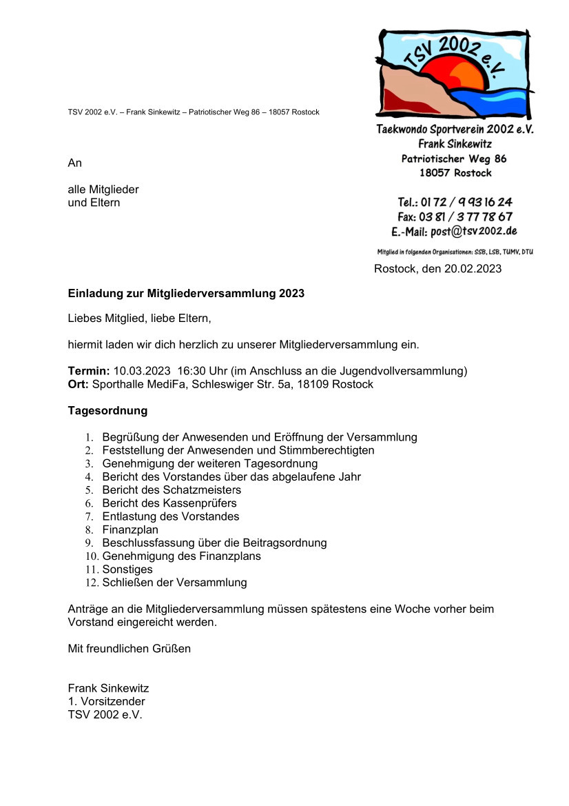 2023 Mitgliederversammlung